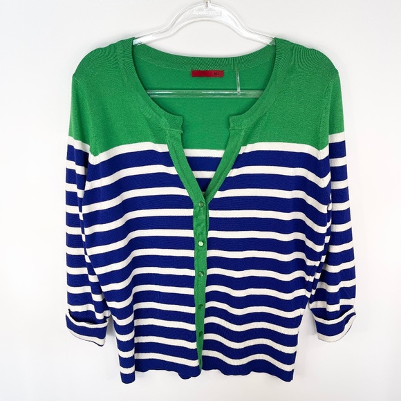 RED by Saks Fifth Avenue Women’s Cardigan Size XL Blue Green Colorblock XL - Picture 1 of 9